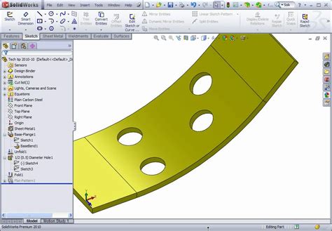 curved sheet metal parts solidworks|sheet metal bending in SolidWorks.